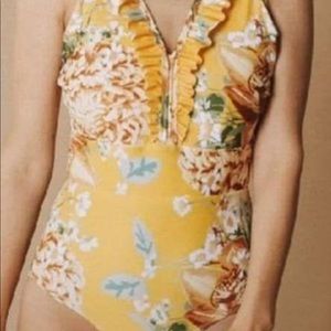 Albion yellow floral one piece size small